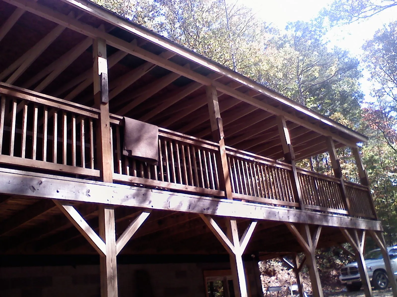 Timber framing under a new elevated porch and deck — Roof Leak Repair in Cobb by Roofing Brothers